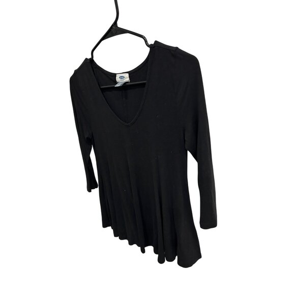 Old Navy Womens Black V Neck 3/4 Sleeve Flowy Tunic Top Size S - Picture 3 of 9